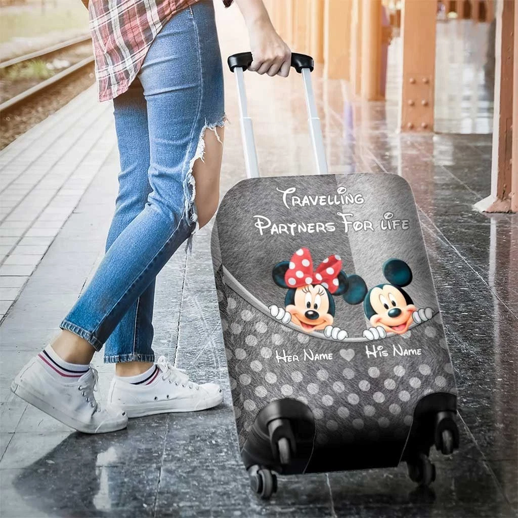 Personalized Mickey Minnie Couple Luggage Cover