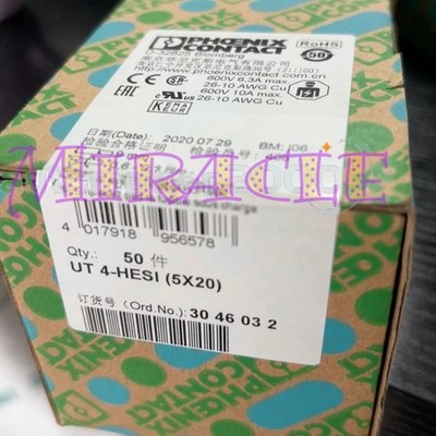 50PCS/box NEW FOR PHOENIX CONTACT Fuse terminal block UT 4-HESI (5X20) 3046032