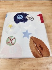 Pottery Barn Kids Sports Sz Twin Duvet Cover 100 Cotton NOS Athletic Football