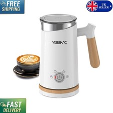 Modern White Electric Milk Frother with Non-Stick Coating for Effortless Cleanup