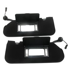 Sun Visors Shades Vanity Mirror Pair W/LED Light for 2005-2013 Corvette C6