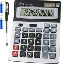 Desk Calculator 12 Digit Extra Large LCD Display, Touch Comfortable with Big But