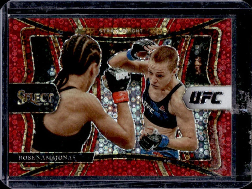 2021 Select UFC Rose Namajunas Red Disco Prizms Premier #/199