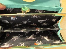 Stunning Ladies TED BAKER Pink and Green Leather Purse with Gems and Doggies