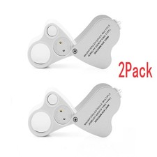 2  30x 60x Jeweler's Loupe Dual lenses Band Light Antique geology Magnifier q