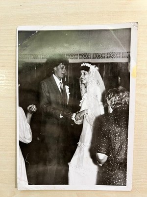 1970s Bride Wedding Wedding dress Groom Young Woman Vintage photo Old Photo