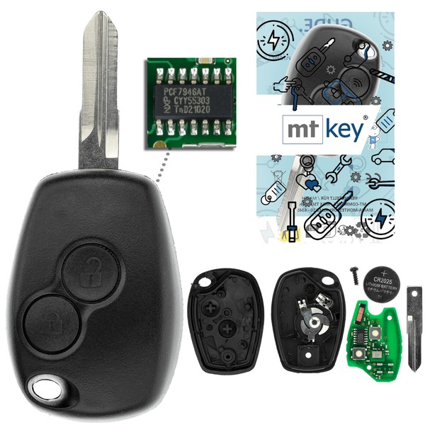 Funk SchlüSsel VAC102 434MHZ FüR Renault Clio II III -12 Twingo II Fernbedienung-image