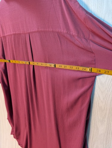 Torrid Shirt Womens 00 Kimono Cardigan Open Roll Tab Sleeve Mauve Pink Long - Picture 6 of 7