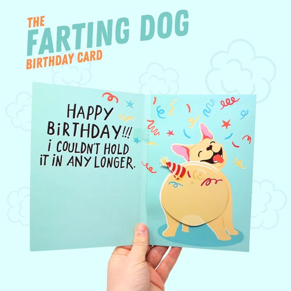 Tarjeta de cumpleaños Farting Dog - Tarjeta de cumpleaños divertida para hombres mujeres niños - Pedos... Foto 2 de 4