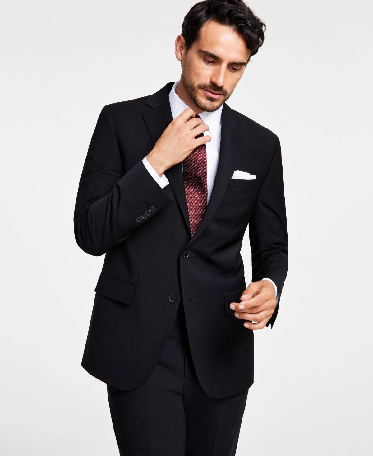 Brooks Brothers Mens Classic fit Suit Jacket Blazer 42 S Black Solid Stretch