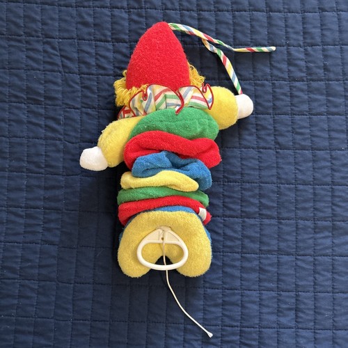 Vintage Bantam Clown Musical Terry Cloth Pull Crib Toy Down Plush - Bild 2 von 9