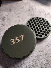 357 Ammo Box Holds 55=Cartridges. Lid Screws On. Green  3d Printed.