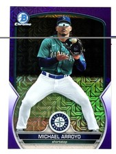 2023 Bowman Chrome M/B Michael Arroyo #BCP-180 Purple Mojo Refractor