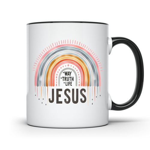 INSPIRATIONAL JESUS MUG CHRISTIAN COFFEE CUP RELIGIOUS GIFT THE WAY THE TRUTH - Imagen 1 de 1