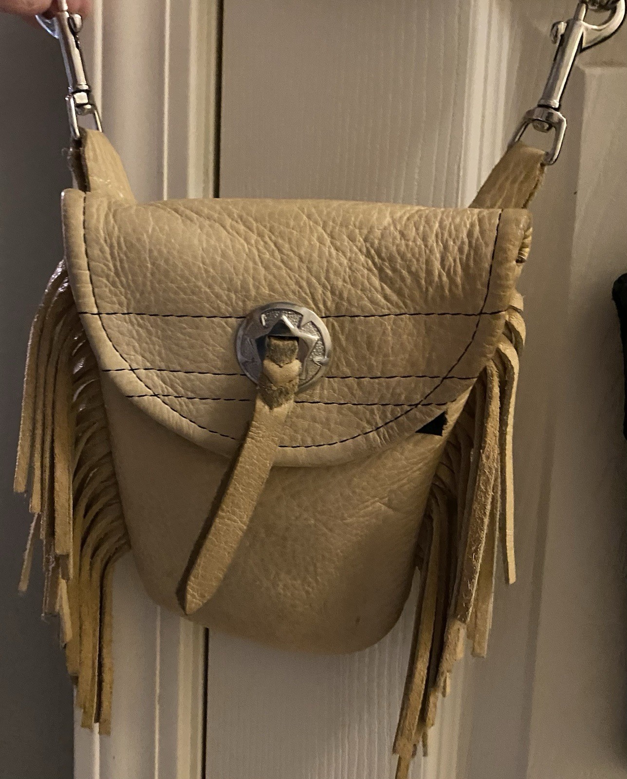 Leather Harley Vest Medium Pouches Pins