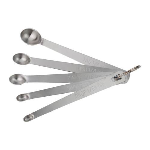 Measuring Spoons Stainless Steel Mini Spoons With Key Chain Design 5pcs/pack - Picture 11 of 23
