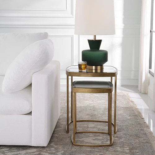 Uttermost Vista Gold Nesting Tables; Set Of 2 - Picture 1 of 6