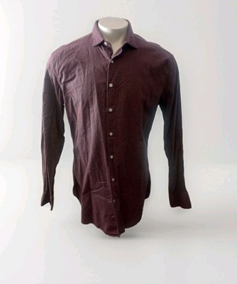 Rye 51 Shirt Mens Sz M  Burgundy Solid Small Batch Long Sleeve Button Down Denim