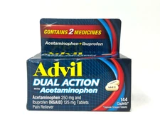 ADVIL Dual Action With Acetaminophen Pain Reliever, 144 Total Caplets