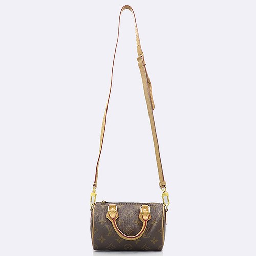 Louis Vuitton M81085 Monogram Canvas Nano Speedy Tote Bag + Shoulder Strap 2-Way