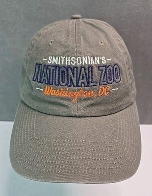 Smithsonian's National Zoo Strap back Hat Gray embroidered cap Washington DC