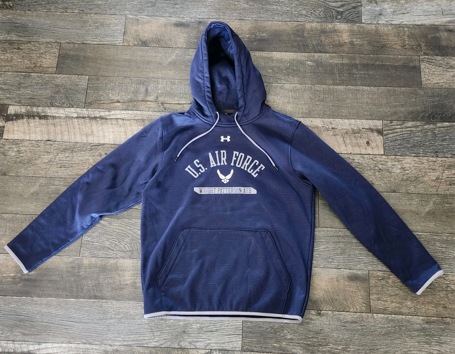 Rare! Under Armour Hoodie US Air Force Wright Patterson AFB Hoodie Blue Men's M