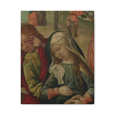 Master of Delft - Maria en Johannes wenend bij het lichaam - Canvas Wall Art