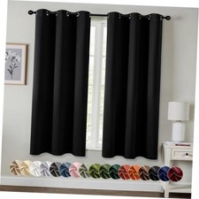 out Curtains for Bedroom Living Room 2 Panels, 40"W x 63"L Pack of 2 Black