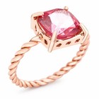 GENUINE 3.40 Cts PINK SAPPHIRE ROPE RING SOLID 10K ROSE GOLD - Free Appraisal — photo 5
