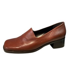 Nine West Women's Size 6.5 M Brown Square Toe Pump Career Shoe