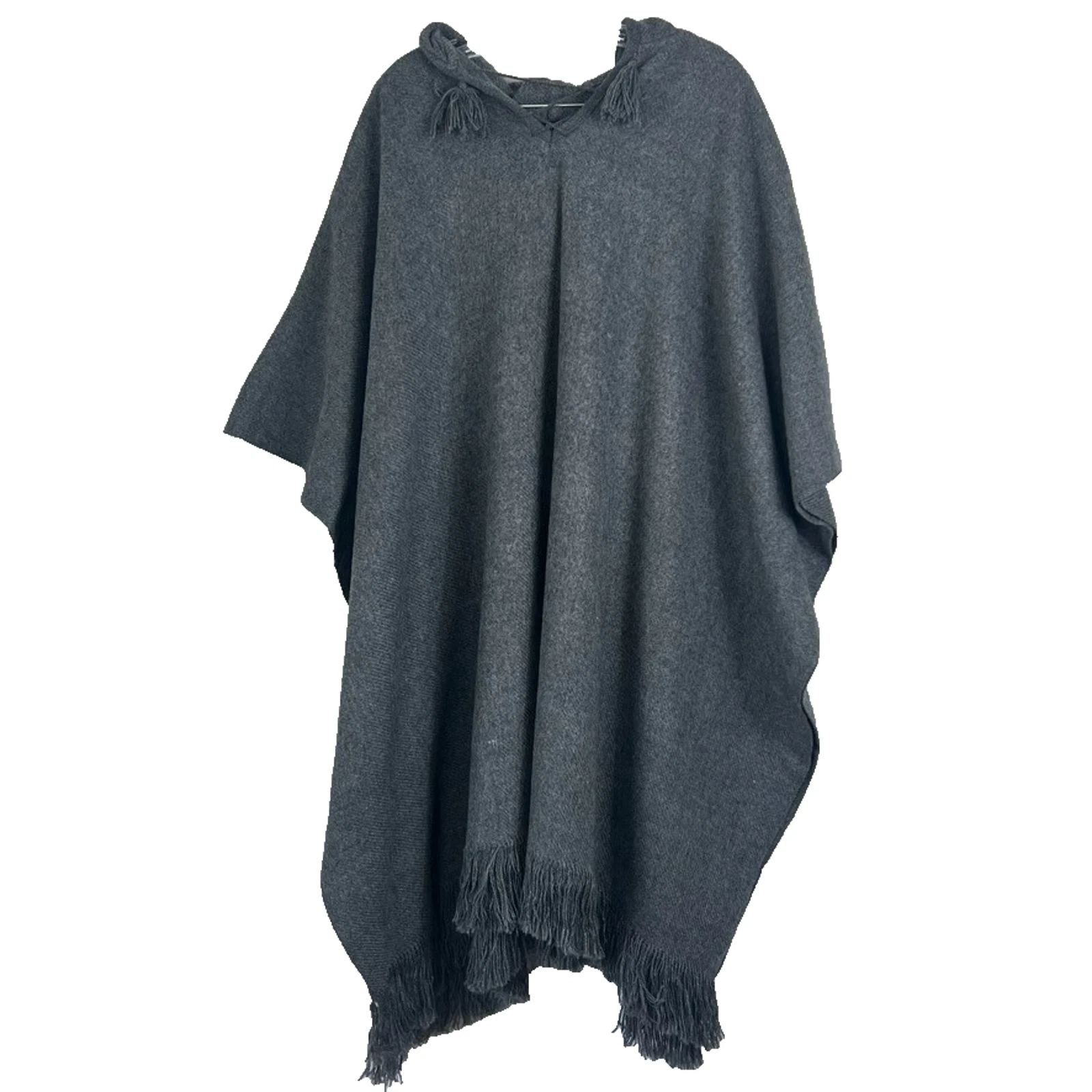 Gamboa Poncho Unisex Hooded Alpaca Wool Grey Fringed Made In Peru
Opens in a new window or tab