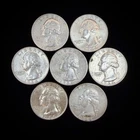 90% Silver $1.75 FV - Washington Quarter Circulated Pre-1965 US Coin - 22-47