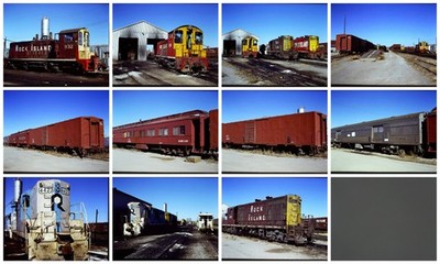 1977 Kodachrome Original Dia x11 - Fort Worth TX Rock Island Rail Yard 932 934