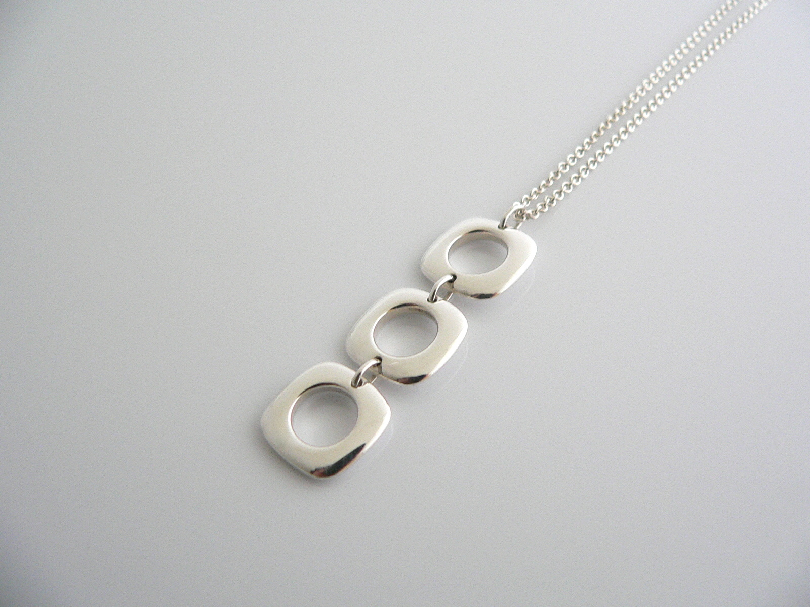 Tiffany & Co Square Cushion Necklace Pendant Dangling Charm Chain Love Gift Art