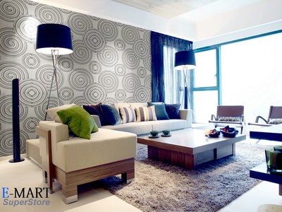 Spiral Design 3D Glue on Wall Panel Plant Fiber Material Off-White (Paintable)