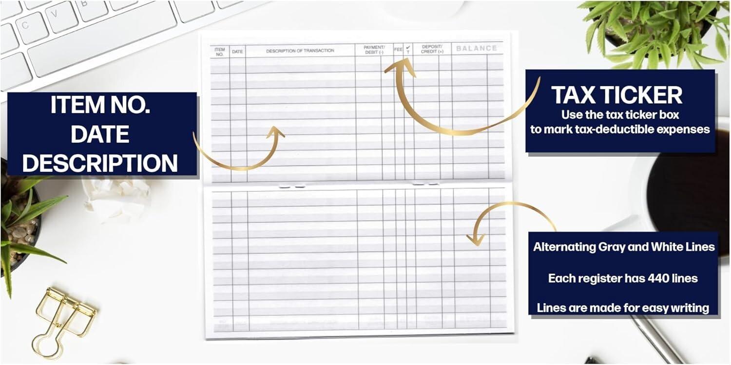 как выглядит 12 Checkbook Transaction Registers 2025-2026-2027 Calendars Check Book Bank ... фото