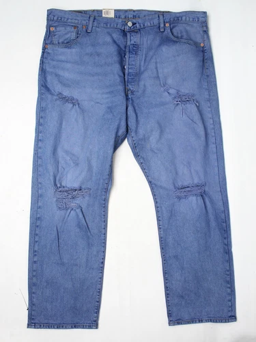 NWT Levis 501 ’93 Distressed Jeans 44x30 Mid Blue Grunge Straight Fit Button Fly