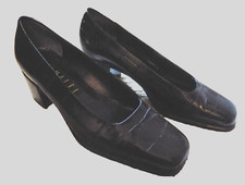 Amalfi Vtg Classy Pumps 2" heels Loafers Croc Embossed Leather Retro sz 6 EUC