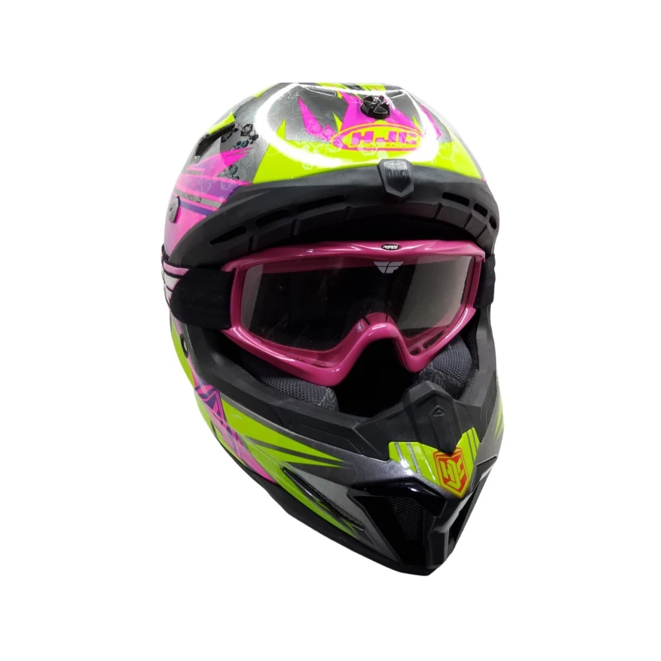 Casco de motocicleta para mujer HJC CL-X7 Pop N Lock rosa con gafas talla L desinfectante Foto 2 de 4