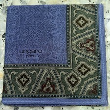 BLUE GREEN PAISLEYS ART CLASSIC HANDKERCHIEF COTTON MEN POCKET SQUARE 17" M118