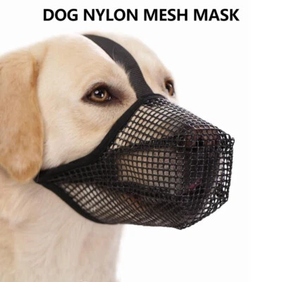 Pet Dog Muzzle Anti-lick Anti-Biting Chewing Bark Licking Mouth Cover Mesh Mask