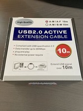 10M USB 2.0 Hi-Speed Active Extension Cable New In Box 480Mbps