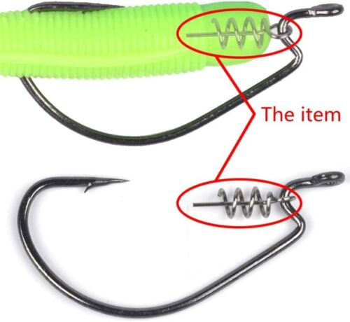 100 Stck. Schloss Feder Zentrierstift weicher Köder Köder Angeln Haken Metall Fisch Verbindung - Bild 2 von 10