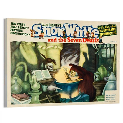 1937 Snow White and the Seven Dwarfs (RKO) Movie Poster or Canvas Home Decor