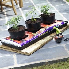 Image of Growbag Tray 98cm Black Plastic Whitefurze