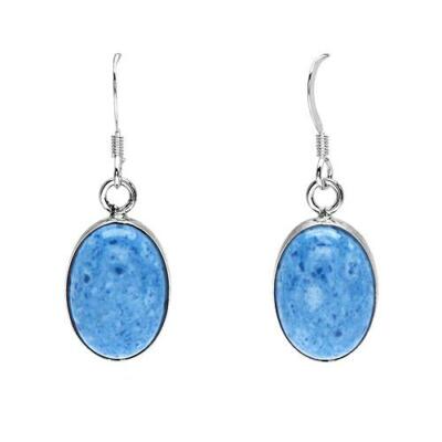 Ohrringe 925 STERLING SILBER HELLBLAU SODALITH