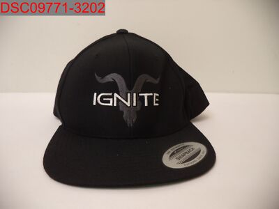 Yupoong Men Black Dan Bilzerian IGNITE PokerPlayer GreyGoat Logo Cap Adjustable