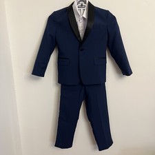 NAUTICA Boys Kid Toddler Formal Navy Blue Suit 3 pieces Size 6
