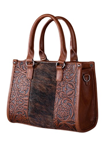 $90 Montana West Trinity Ranch Hair On Cowhide Tooling Conceal Carry TR1648250BR - Picture 5 of 14