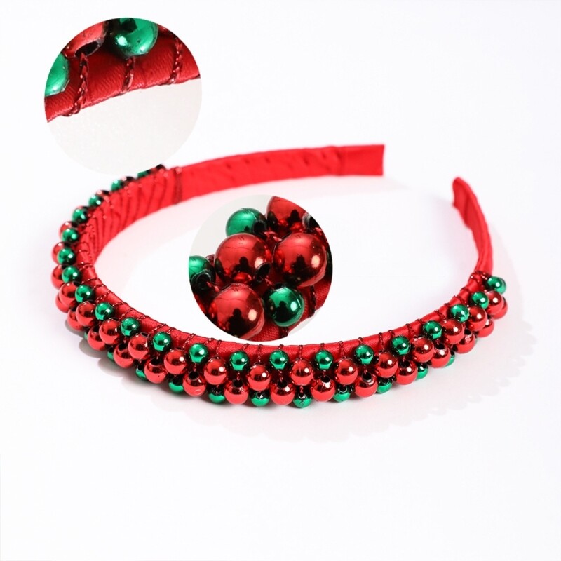 Kids Glossy Beads Headwear Green Headband Party Costume Hair